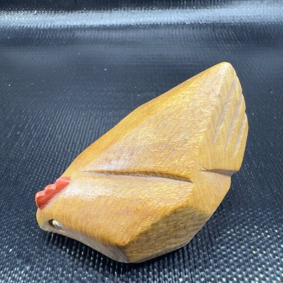 Hand Carved Wooden Chicken Hen Figurine Folk Art Figure Carved Decorative Hen - Picture 8 of 14